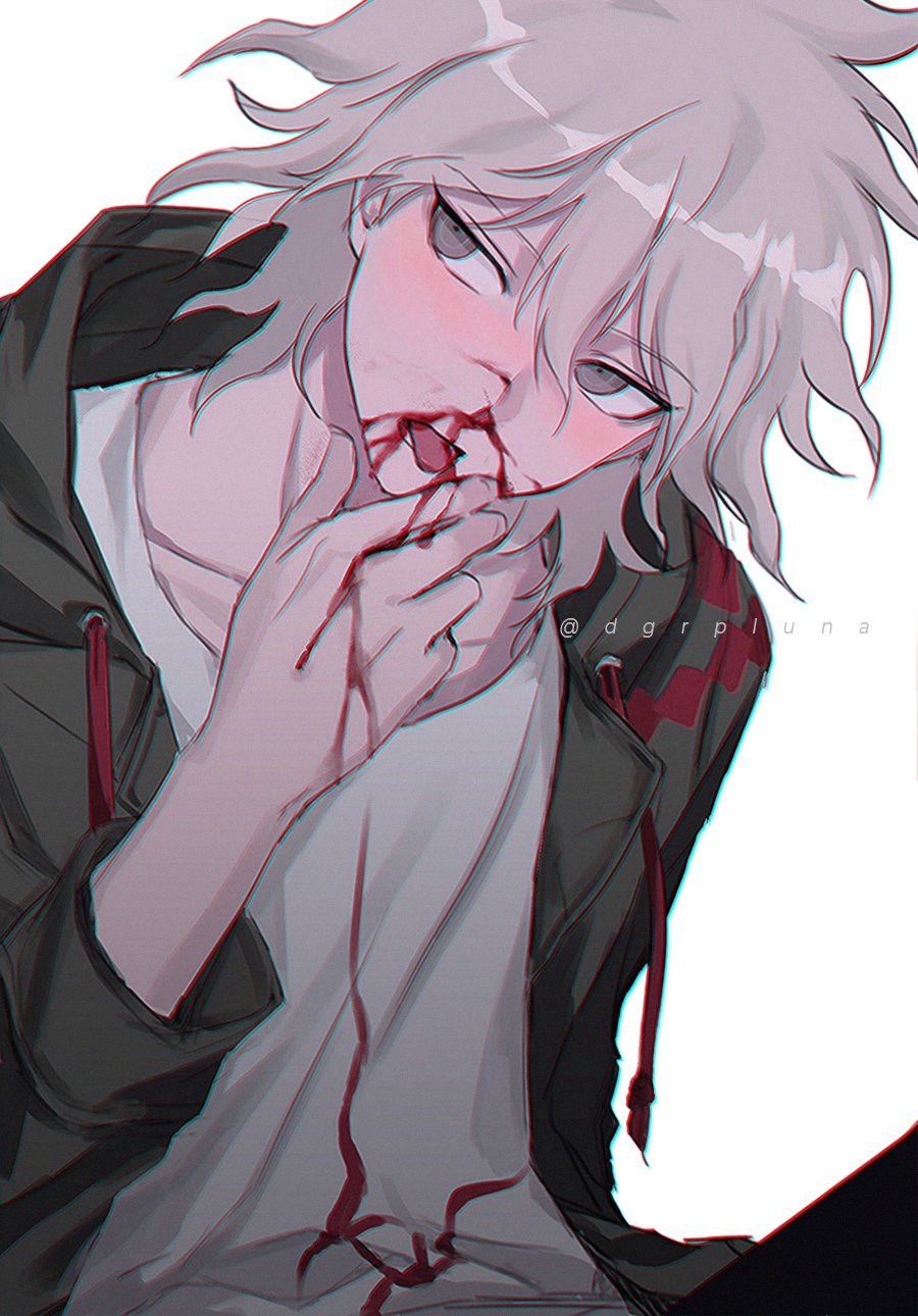 1boy, blood, blood_on_clothes, blood_on_face, boleum_(dgrpluna), cowboy_shot, danganronpa_(series), danganronpa_2:_goodbye_despair