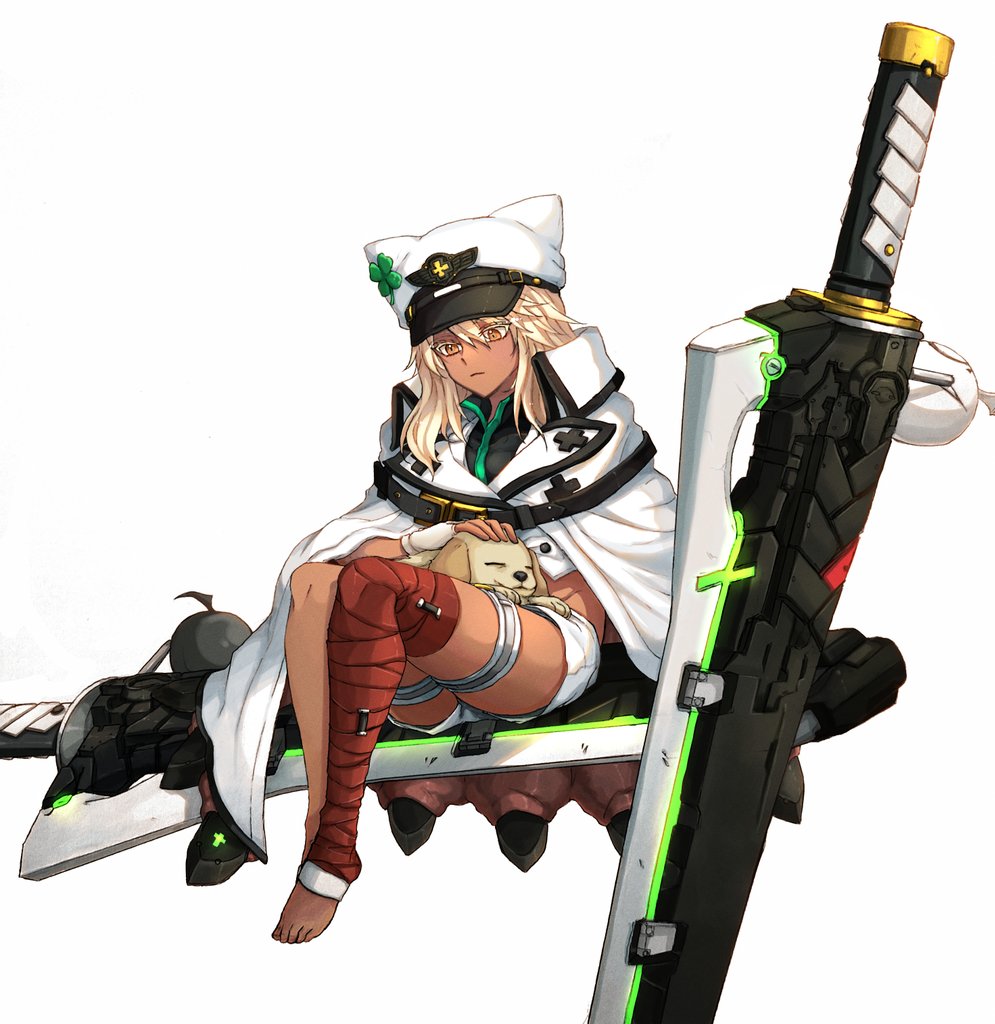 1girl, animal, bandages, blonde_hair, cape, closed_mouth, dark-skinned_female, dark_skin