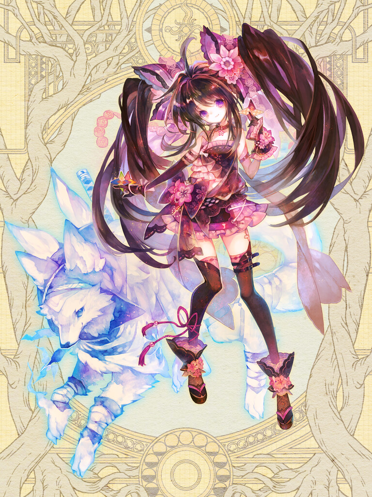 ahoge, black_dress, black_gloves, black_hair, blue_eyes, choker, dress, elbow_gloves