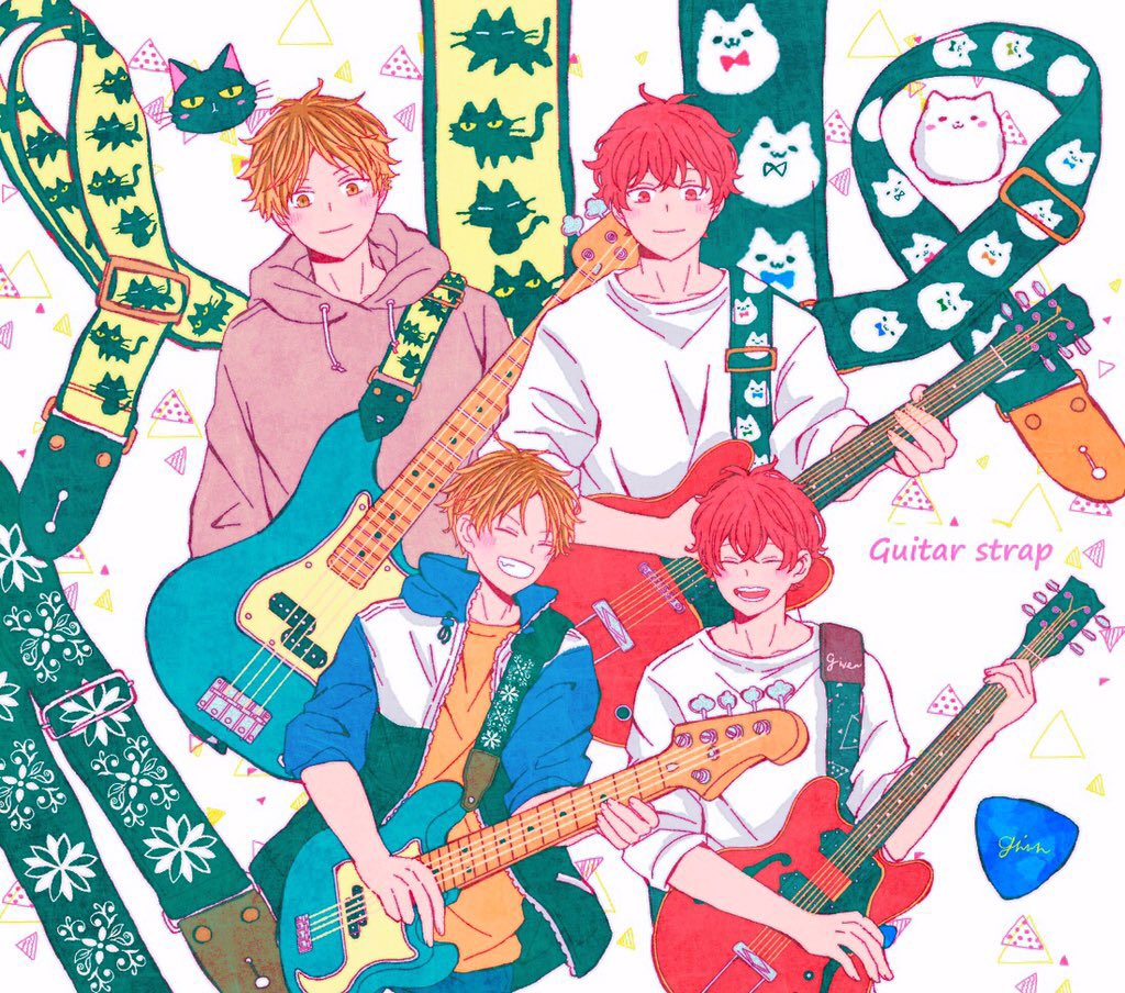 2boys, animal_print, bibibimix39, black_cat, blonde_hair, blush, cat, cat_print