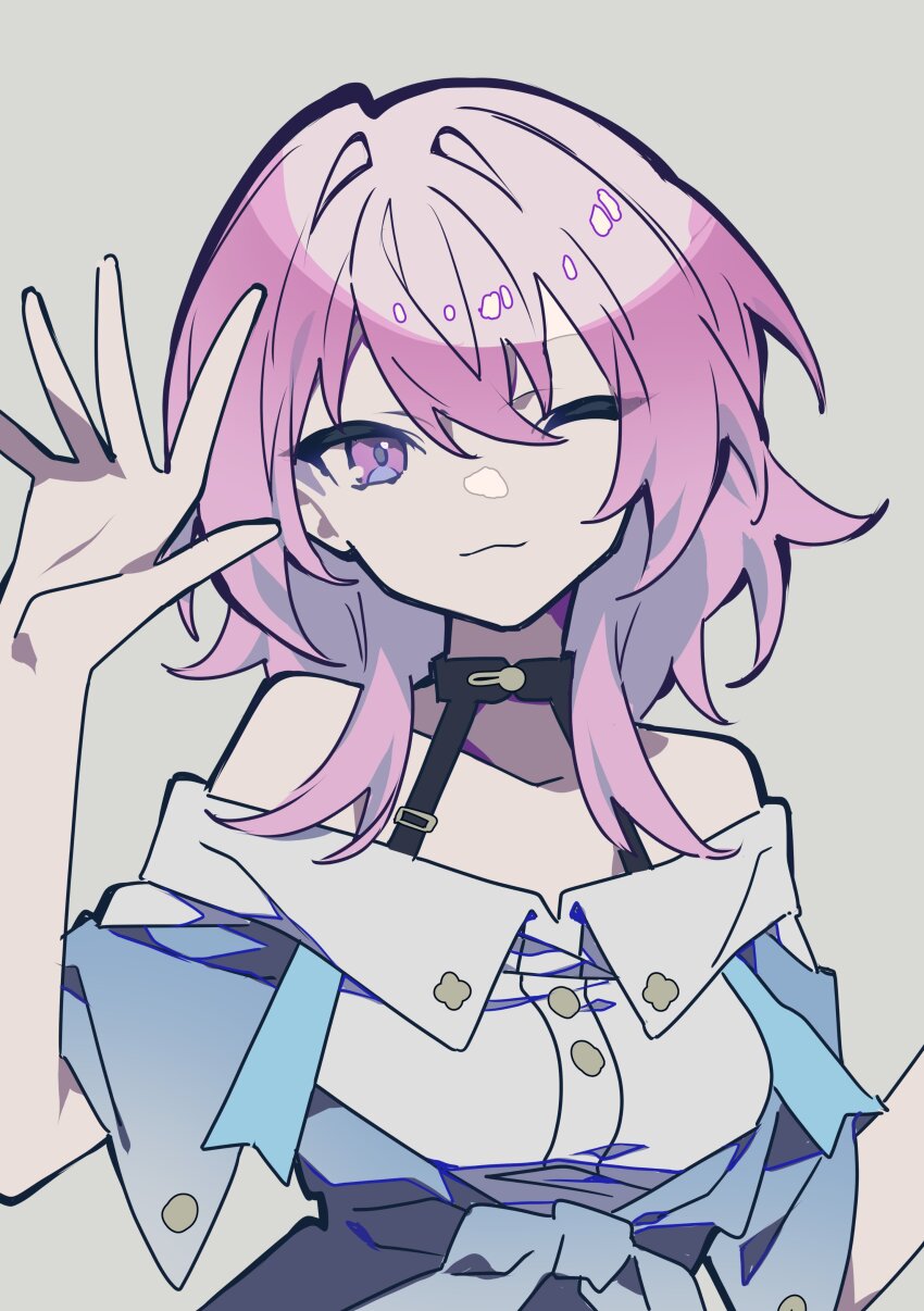 1girl, absurdres, black_choker, black_skirt, choker, closed_mouth, highres, honkai:_star_rail