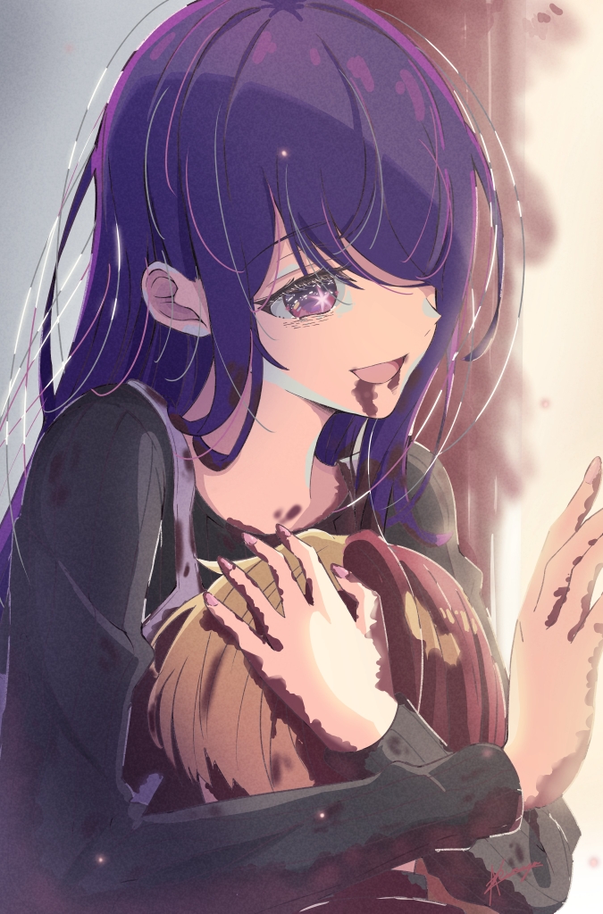 1boy, 1girl, against_glass, akichazuke, blonde_hair, blood, blood_from_mouth, blood_in_hair