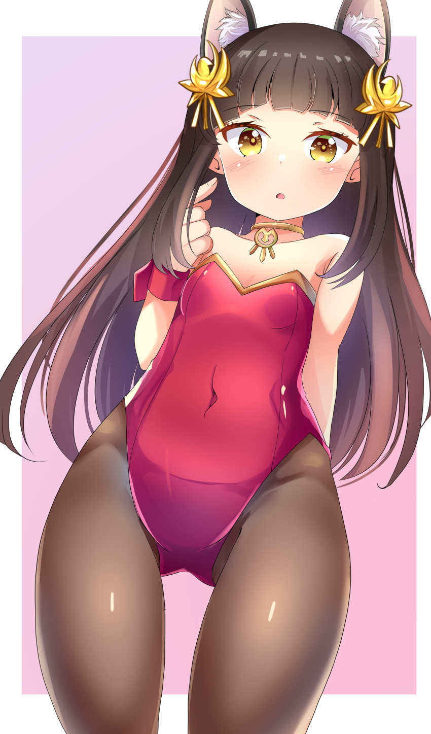 1girl, absurdres, alternate_costume, animal_ear_fluff, animal_ears, arm_behind_back, aru_(arudes), azur_lane