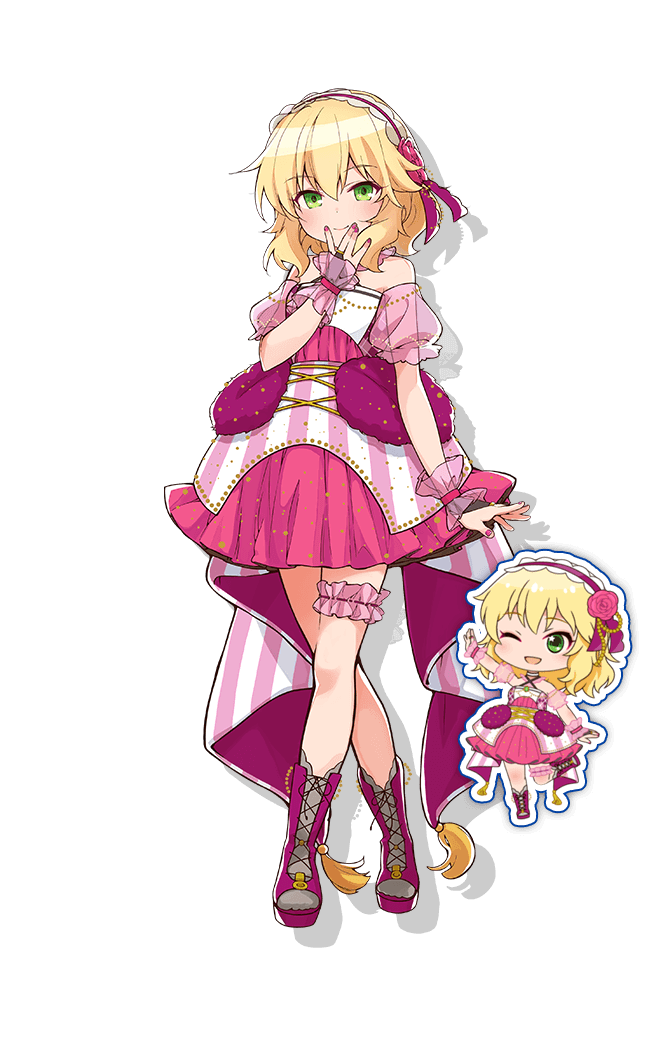 blonde_hair, chibi, green_eyes, idolmaster, idolmaster_cinderella_girls, idolmaster_poplinks, official_art, sakurai_momoka