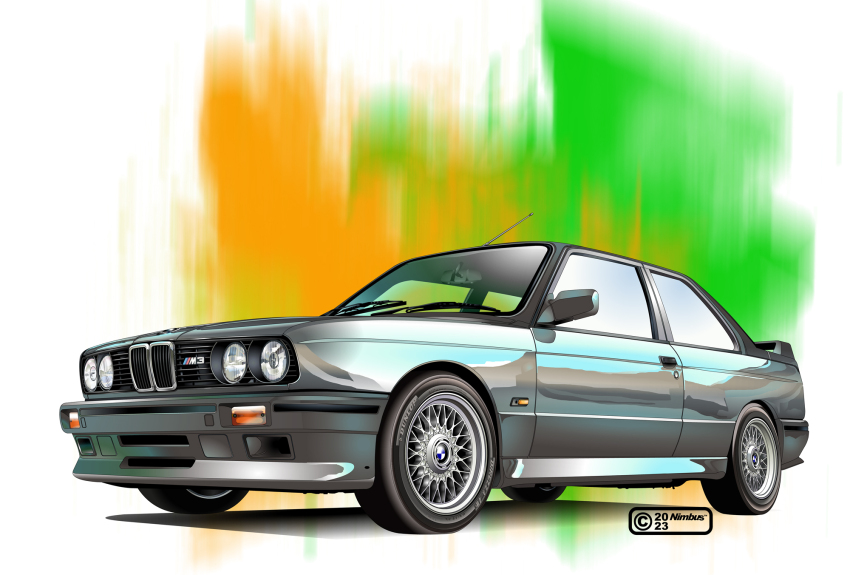 2023, artist_name, bmw, bmw_3_series, bmw_e30, bmw_m3, car, green_background