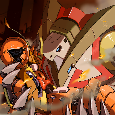 1boy, 1girl, android, antennae, arthropod_girl, blue_eyes, carrying, carrying_person, claws, commentary_request, corpse, crack, damaged, death, double_bun, fire, hair_bun, heat_genblem, insect_girl, joints, long_hair, lowres, mega_man_(series), mega_man_zero_(series), mega_man_zero_4, moth_girl, napo, no_humans, no_mouth, non-humanoid_robot, robot, robot_animal, robot_joints, smoke, sol_titanion_(mega_man), turtle_boy, turtle_shell