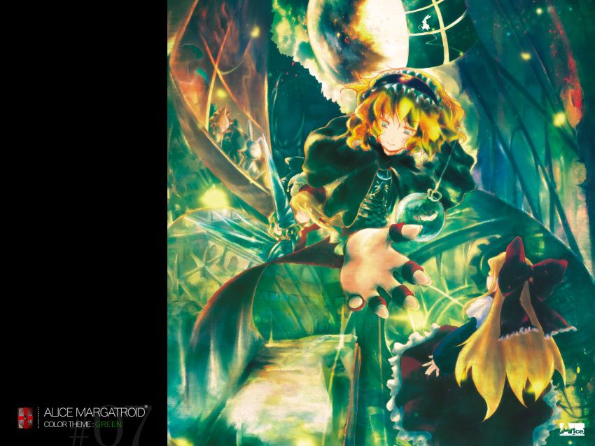 1girl, alice_margatroid, alternate_color, blonde_hair, blue_eyes, rabbit, doll, female_focus