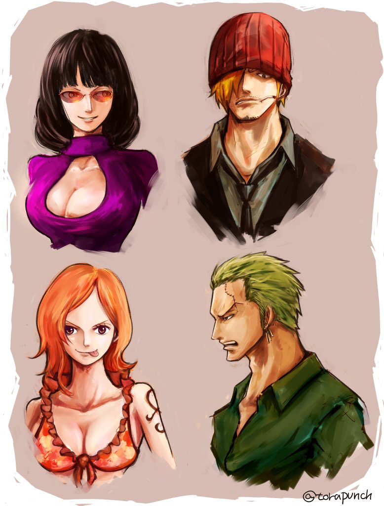 2boys, 2girls, :p, alternate_hair_length, alternate_hairstyle, alternate_universe, artist_name, beanie