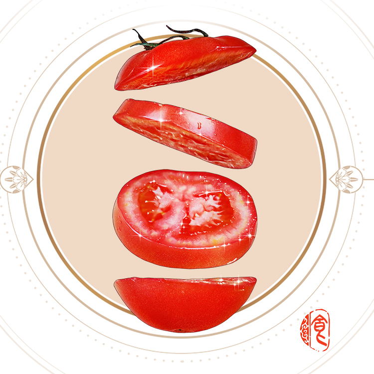 food, food_focus, lokyohayo, no_humans, original, sparkle, still_life, tomato