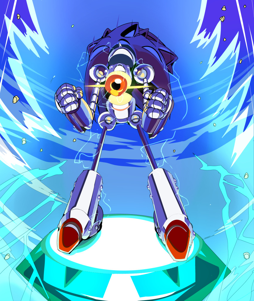 1boy, absurdres, animal_ears, aura, captain_kirb, clenched_hand, commentary, core