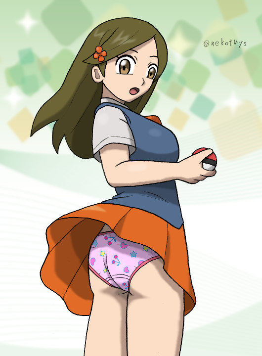 1girl, ass, blue_vest, bow, bowtie, breasts, brown_eyes, brown_hair