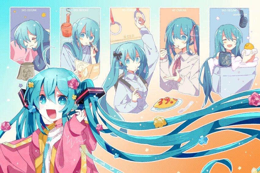 1girl, :3, :d, arusechika, bathtub, black_bow, blue_eyes, blue_hair