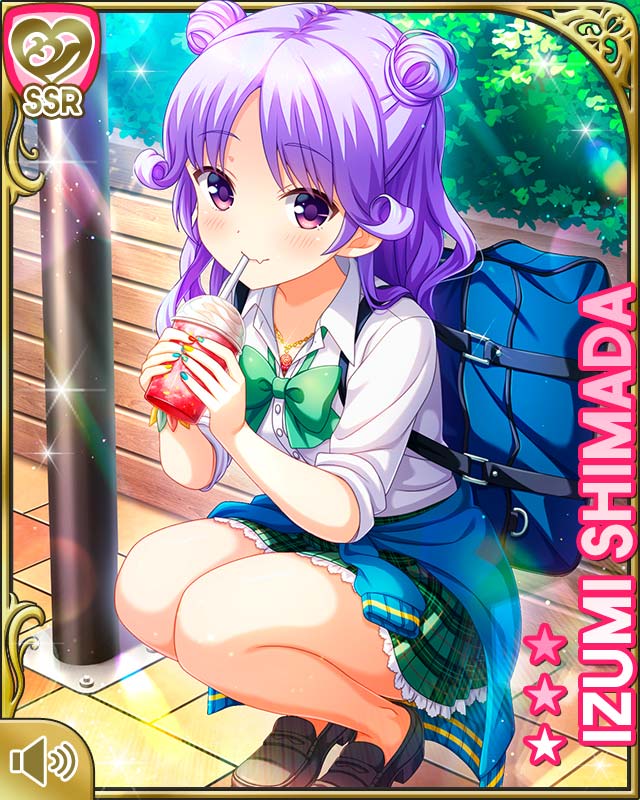 1girl, alternate_hairstyle, backpack, bag, blue_sweater, bow, bush, character_name