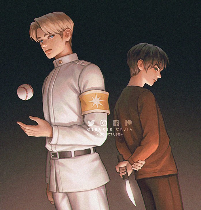 2boys, aged_down, armband, arms_behind_back, back-to-back, baseball, belt, belt_buckle