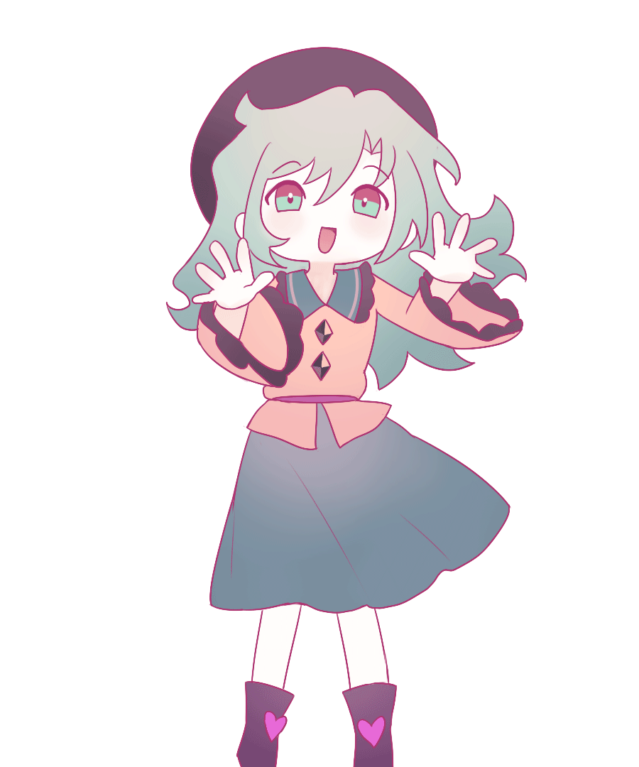 1girl, animated, animated_gif, as-zero, black_boots, black_hat, boots, dancing, fast_animated_gif, frilled_sleeves, frills, green_eyes, green_hair, green_skirt, hat, internet_overdose, komeiji_koishi, long_hair, long_sleeves, looking_at_viewer, needy_girl_overdose, shirt, skirt, smile, solo, touhou, transparent_background, yellow_shirt