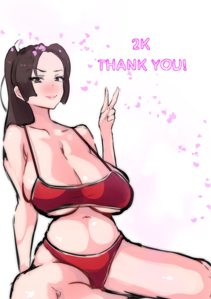 1girl, breasts, brown_eyes, brown_hair, cleavage, fatal_fury, huge_breasts, jellyjigs