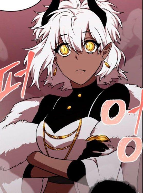 1girl, black_horns, dark-skinned_female, dark_skin, demon_girl, demon_horns, demon_tail, earrings