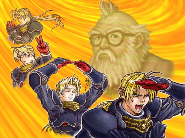 armor, blonde_hair, camelot, glasses, medion, old, old_man, ponytail