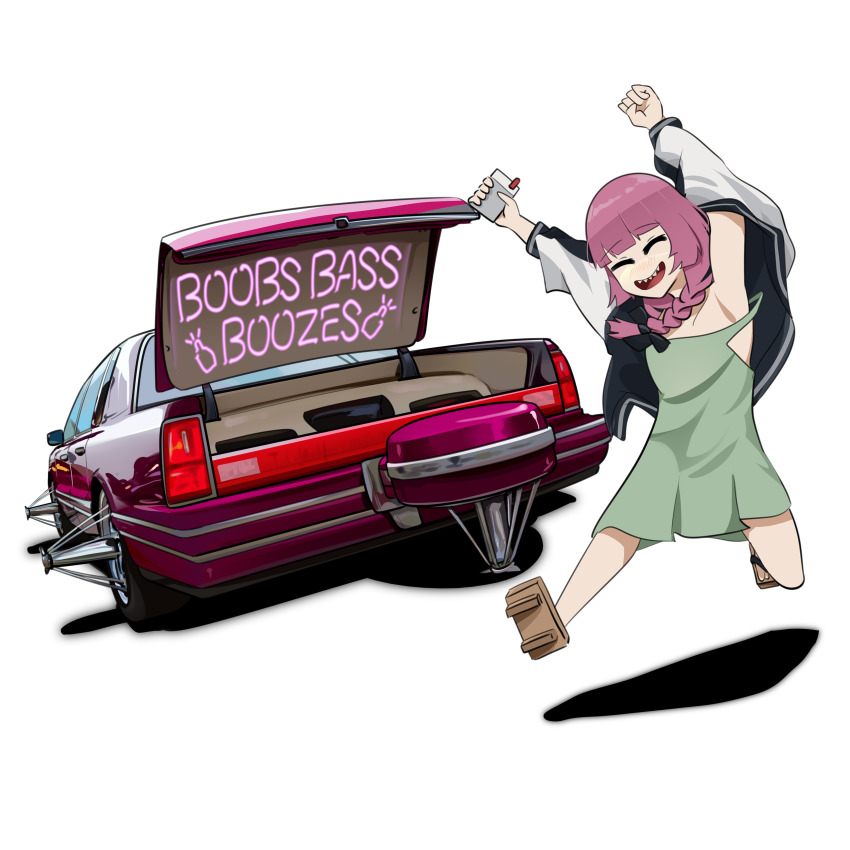 1girl, ^_^, absurdres, black_bow, black_jacket, blunt_bangs, bocchi_the_rock!, bow