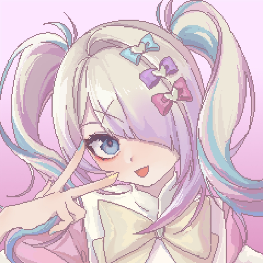 1girl, :d, absurdres, alternate_color, ame-chan_(needy_girl_overdose), blonde_hair, blue_bow, blue_eyes