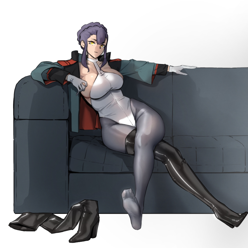 1girl, boots, unworn_boots, couch, crossed_legs, feet, gundam, gundam_suisei_no_majo