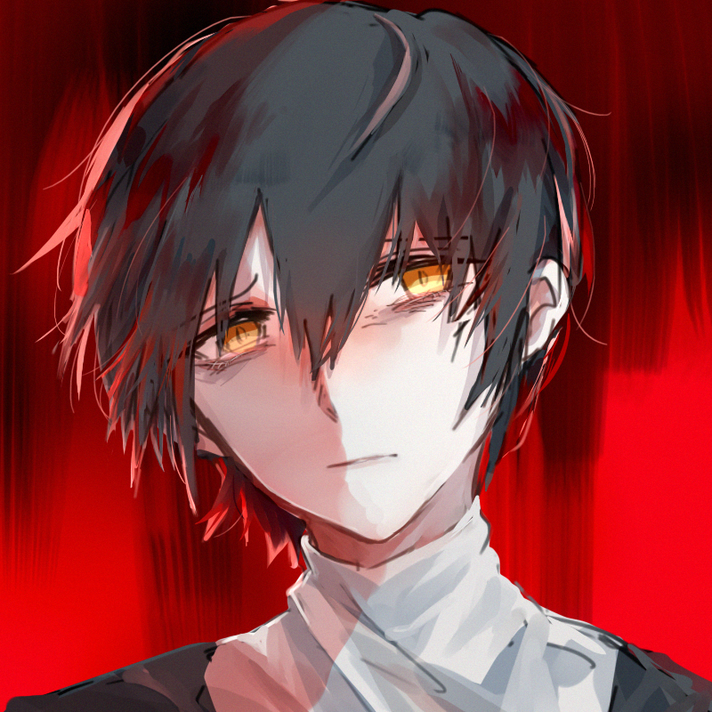 1boy, black_background, black_hair, black_jacket, charles_eyler, closed_mouth, emily_chang_18294, hello_charlotte