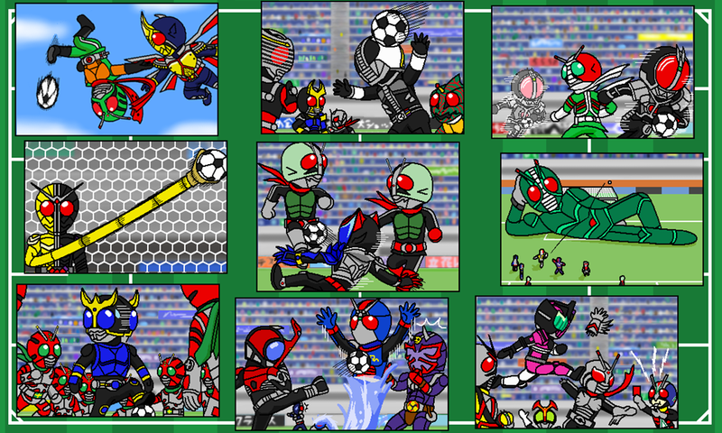 chibi, denji_(mugitomato), everyone, kamen_rider, kamen_rider_1, kamen_rider_2, kamen_rider_555, kamen_rider_agito