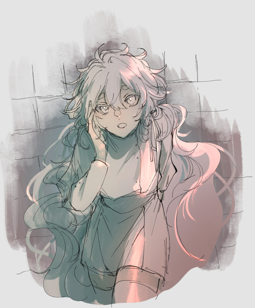 1girl, charlotte_wiltshire, charlotte_wiltshire_(q84), emily_chang_18294, grey_background, grey_skirt, hello_charlotte, highres