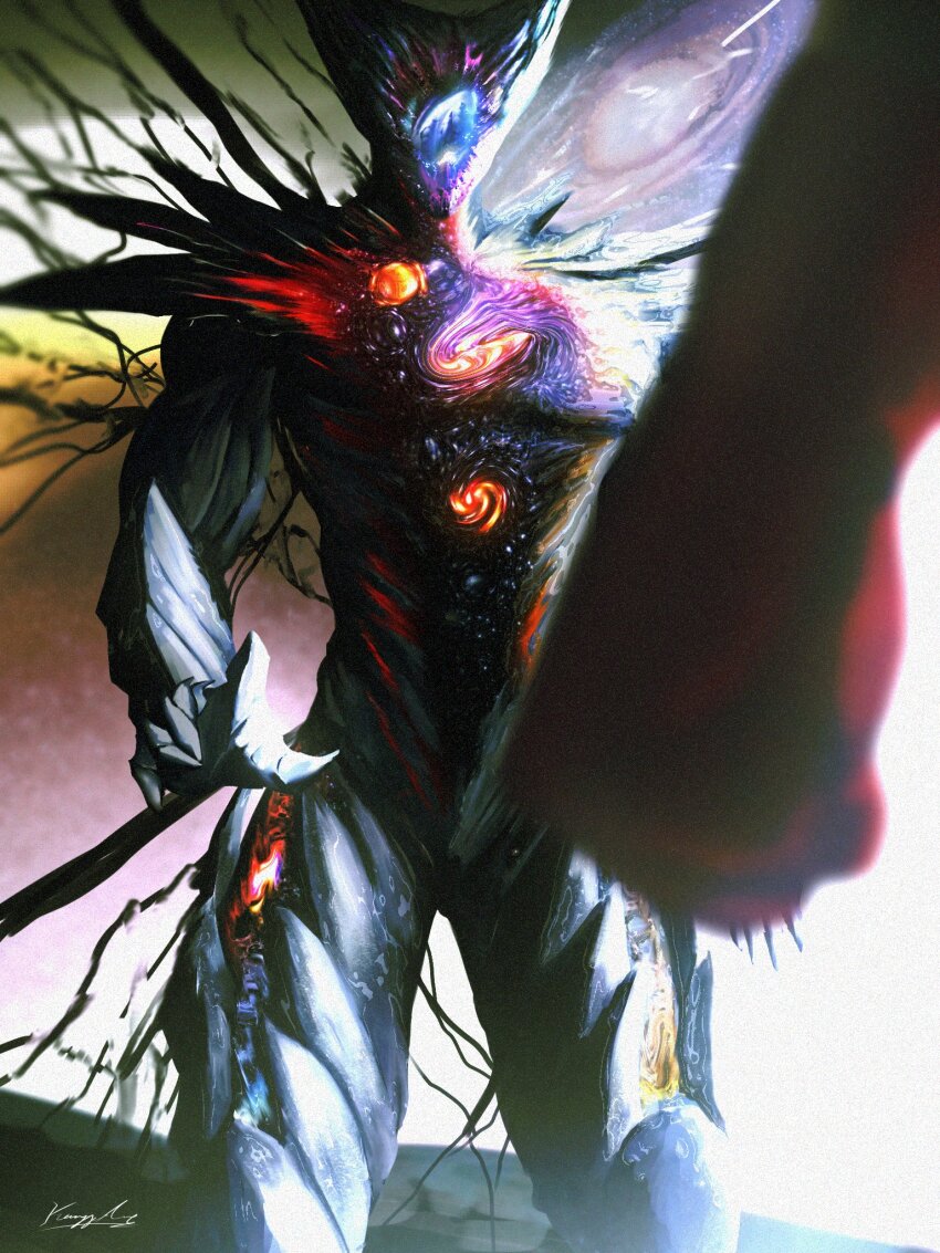 awakened_garou_(cosmic_fear_mode), cosmic_garou_(one-punch_man), garou_(one-punch_man), highres, one-punch_man, saitama_(one-punch_man), tagme