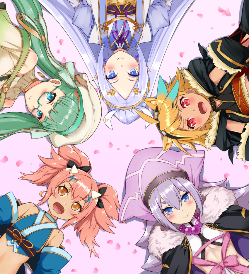 absurdres, ahoge, aqua_hair, bare_shoulders, bead_necklace, beads, beret, black_hairband