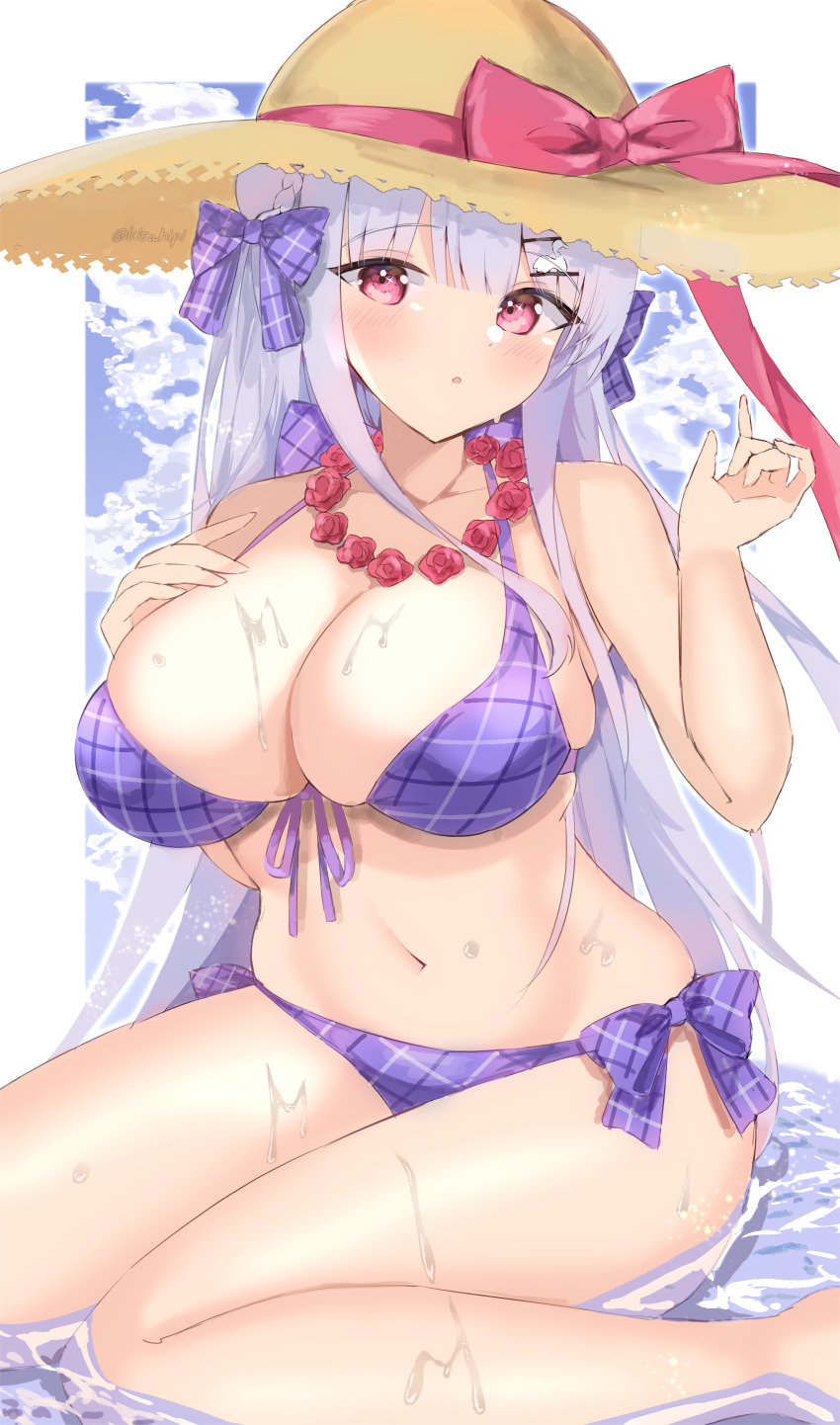 1girl, absurdres, azur_lane, bad_id, bad_pixiv_id, bikini, breasts, curvy
