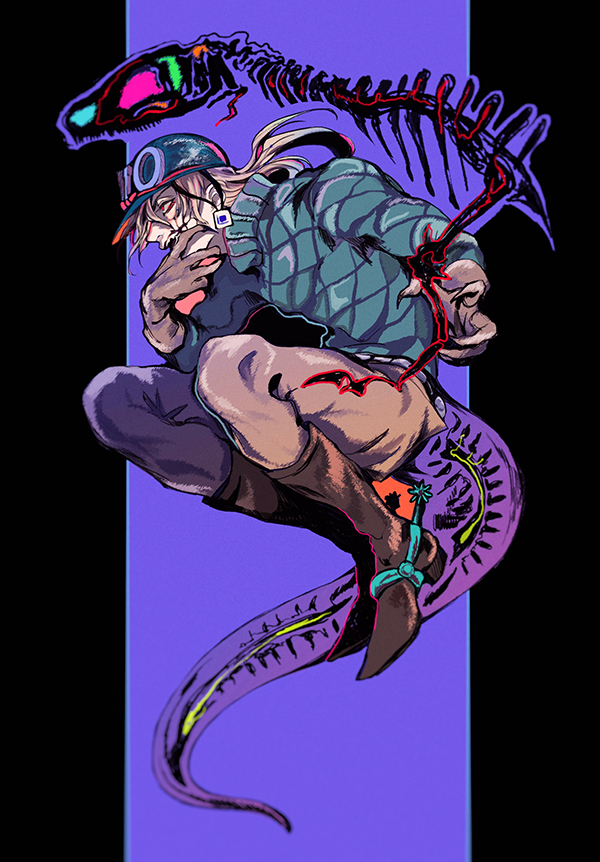 1boy, argyle_clothes, argyle_sweater, blonde_hair, boots, commentary_request, cowboy_boots, diego_brando