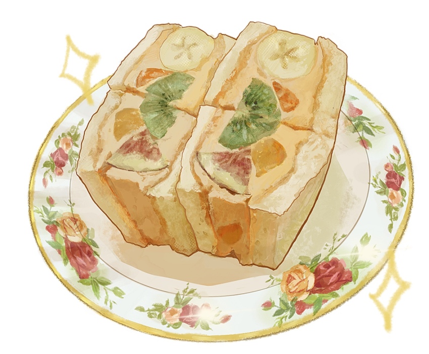 banana, banana_slice, food, food_focus, fruit, fruit_sandwich, kiwi_(fruit), kiwi_slice