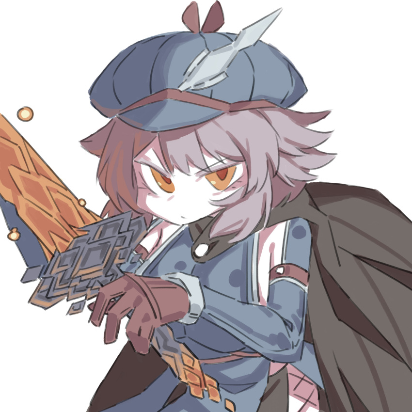 1girl, absurdres, alasharx, black_cape, blue_hat, cape, chinese_commentary, commentary_request