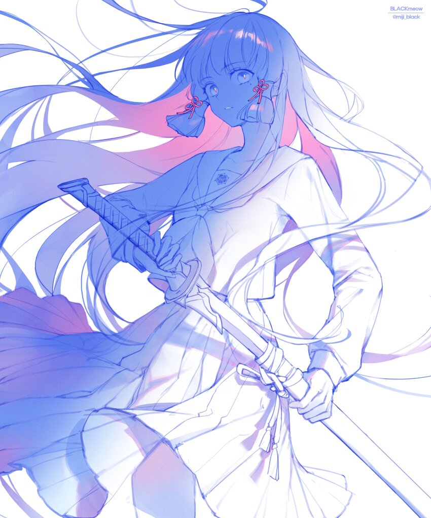 1girl, absurdres, ayaka_(genshin_impact), genshin_impact, highres, miji_black, mole, mole_under_eye