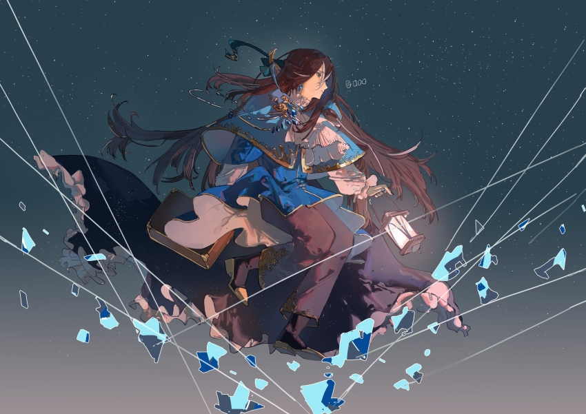 1boy, absurdres, black_footwear, black_hair, black_pants, blue_eyes, blue_jacket, blue_robe