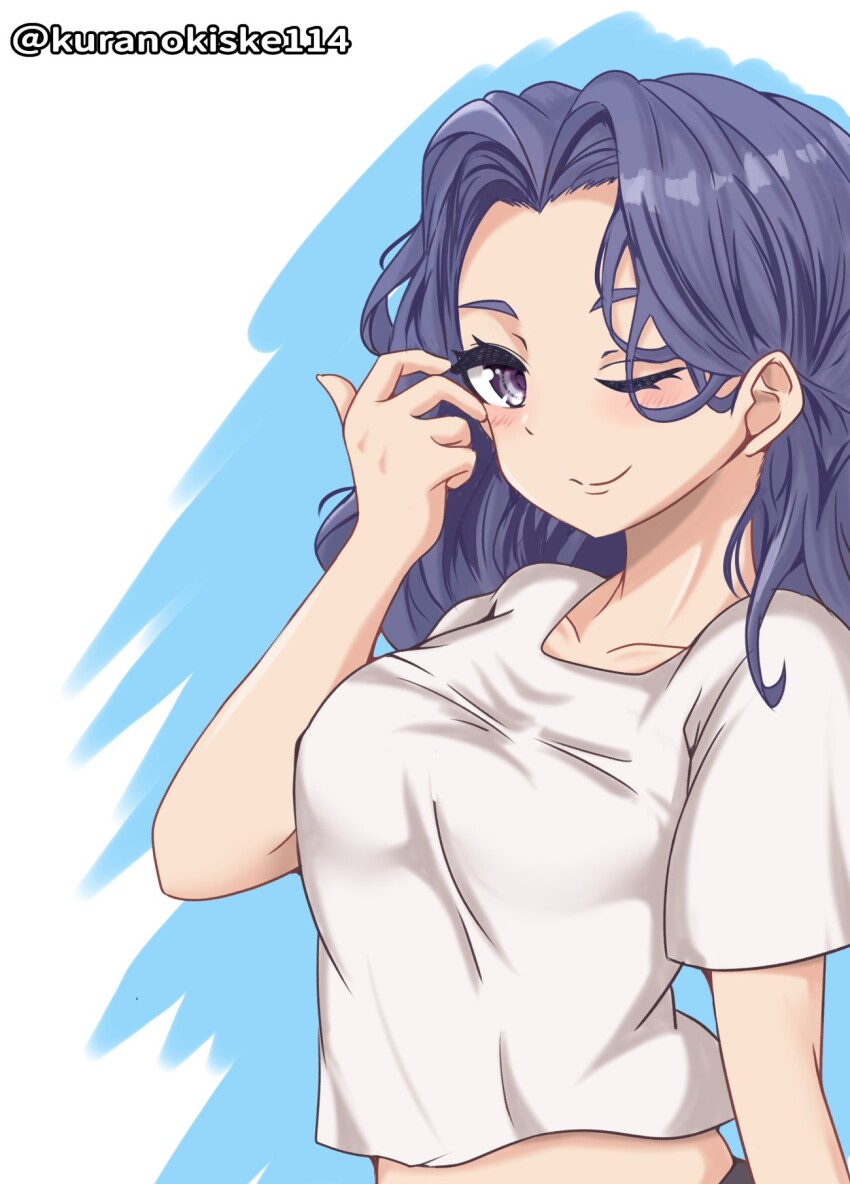 1girl, alternate_costume, hair_between_eyes, highres, kantai_collection, kurano_kisuke, one-hour_drawing_challenge, one_eye_closed