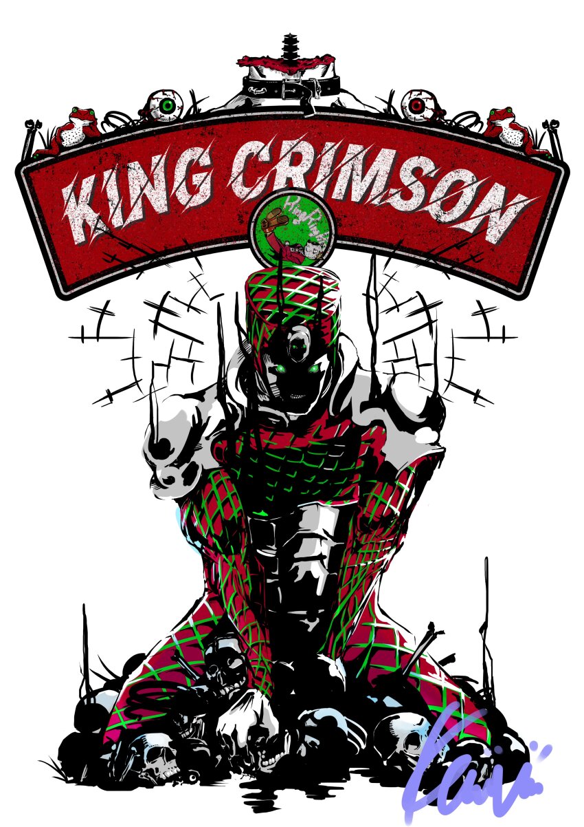 absurdres, argyle, character_name, disembodied_eye, frog, full_body, green_eyes, highres