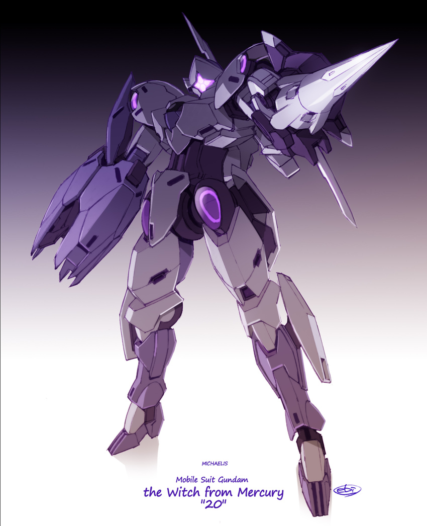 arm_cannon, assault_visor, character_name, copyright_name, ebikawa_kanetake, full_body, glowing, gradient_background