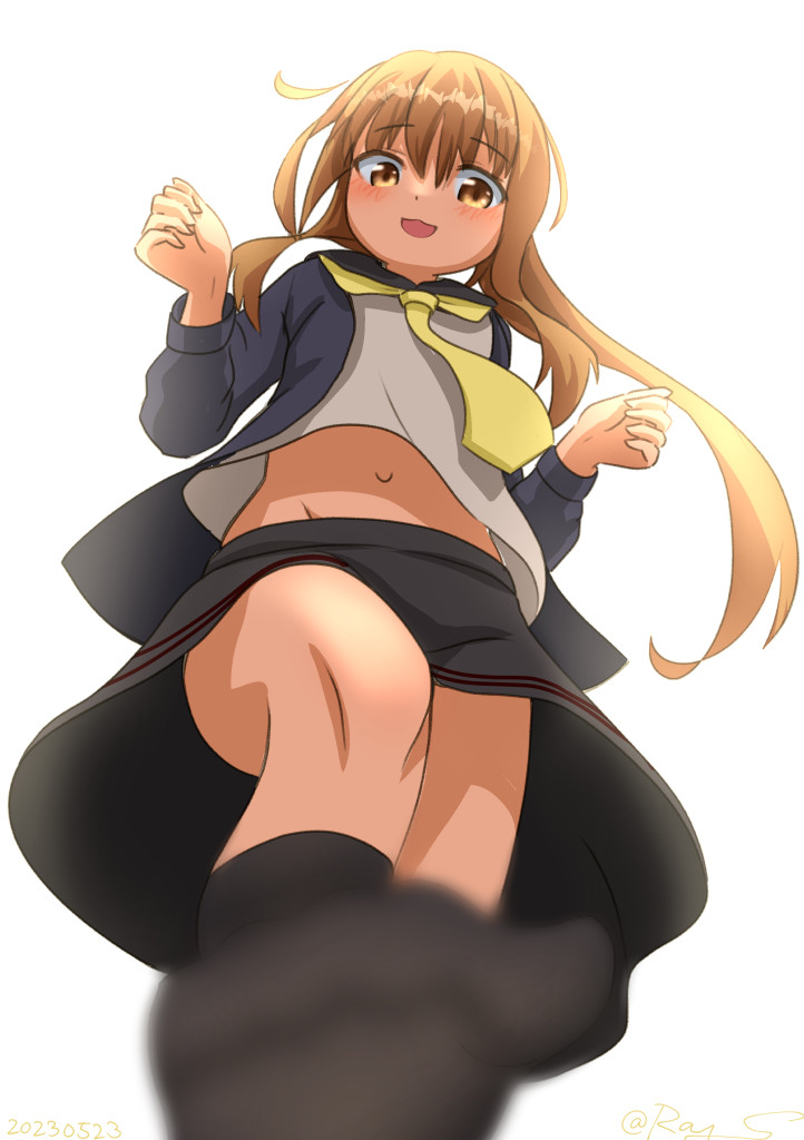 1girl, black_jacket, black_sailor_collar, black_skirt, blurry, brown_eyes, brown_hair, depth_of_field