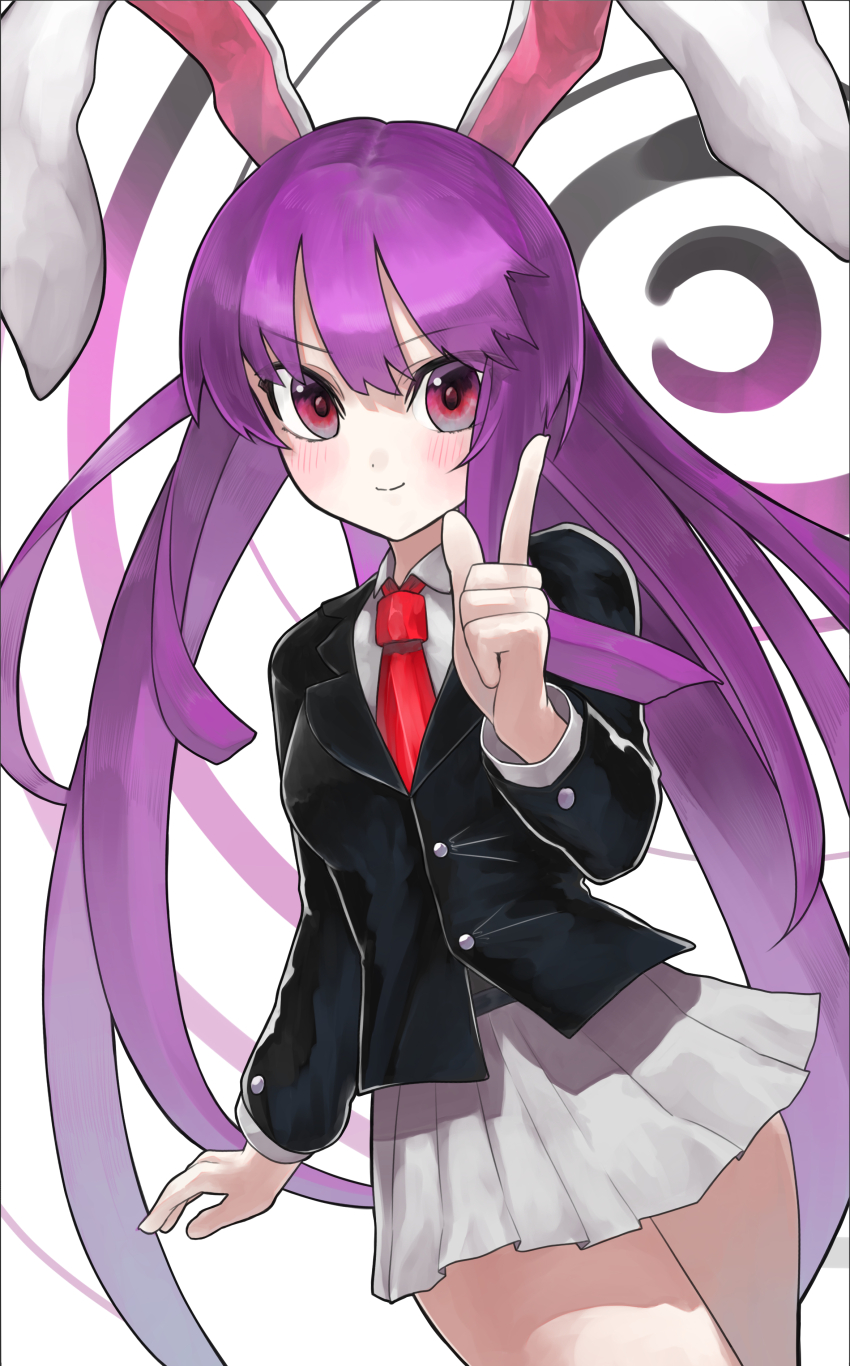 1girl, absurdres, animal_ears, bebebel_a, black_jacket, blazer, closed_mouth, collared_shirt
