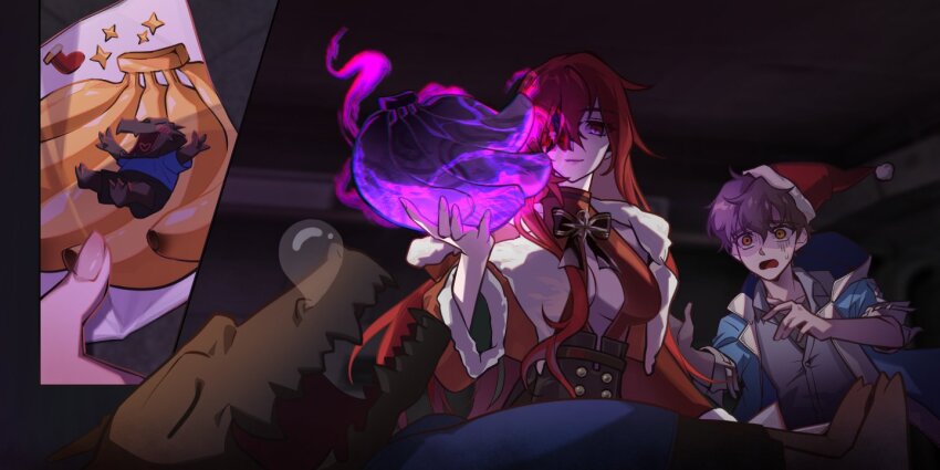 banana, christmas, eyepatch, flower, food, fruit, hat, hwa_ryun