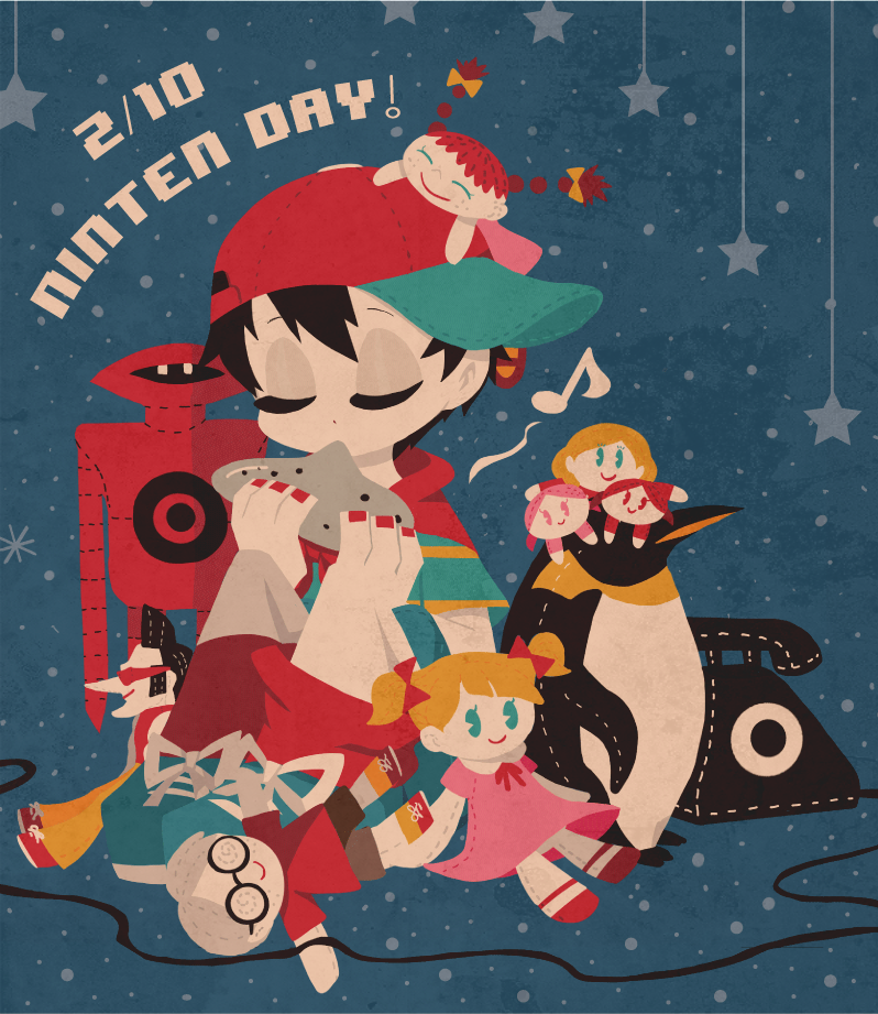 1boy, ana_(mother), antique_phone, baseball_cap, black_background, black_hair, blue_footwear, carol_(mother)