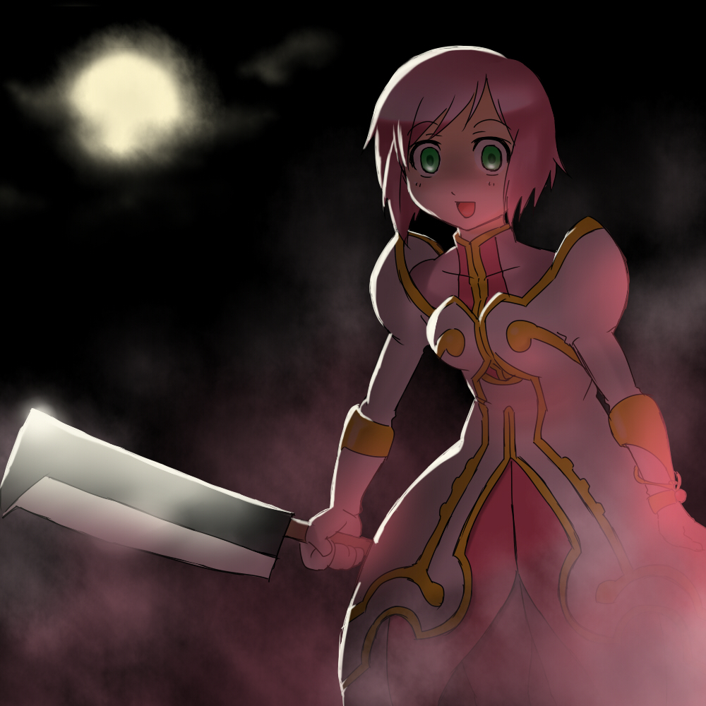 1girl, bob_cut, breasts, cloud, dress, elbow_gloves, estellise_sidos_heurassein, female_focus