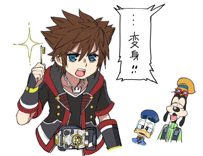 3boys, bird, bird_boy, blue_eyes, bow, brown_hair, disney_imagination_belt, donald_duck