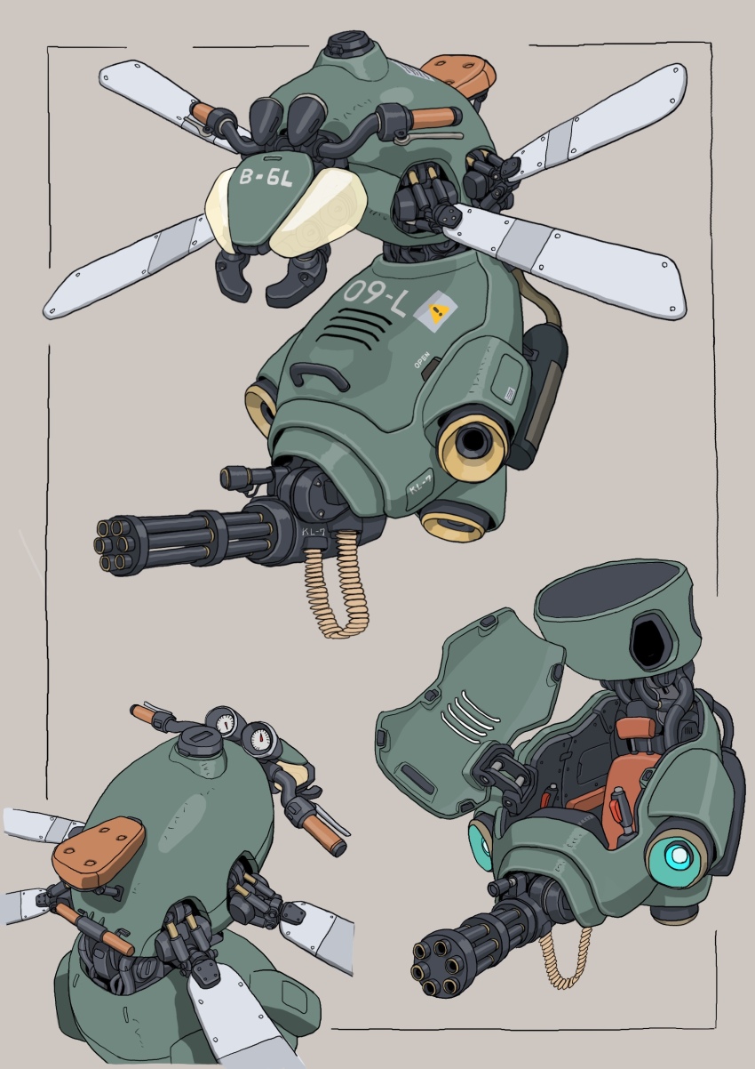 absurdres, aircraft, ammunition_belt, animal-themed_vehicle, bug, gatling_gun, gatling_santouhei, highres