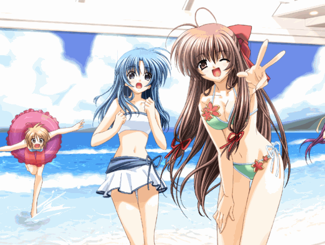 6+girls, animated, animated_gif, beach_umbrella, bikini, final_approach, game_cg, masuda_shizuka
