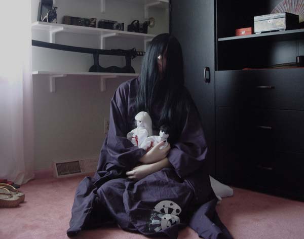 black_hair, box, cosplay, cosplay_photo, doll, fatal_frame, fatal_frame_ii:_crimson_butterfly, geta