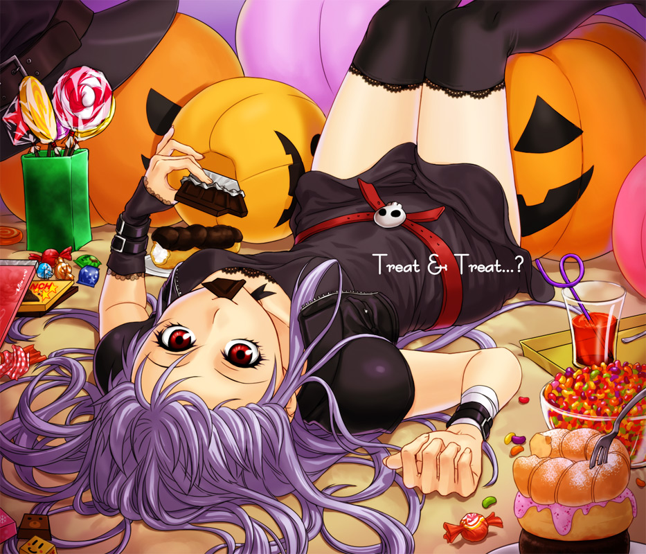 1girl, bad_id, bad_pixiv_id, candy, chocolate, chocolate_bar, donut, drink