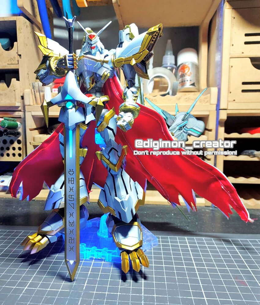 1other, alphamon_(battle_park), armor, cape, digimon, digimon_(creature), highres, omegamon